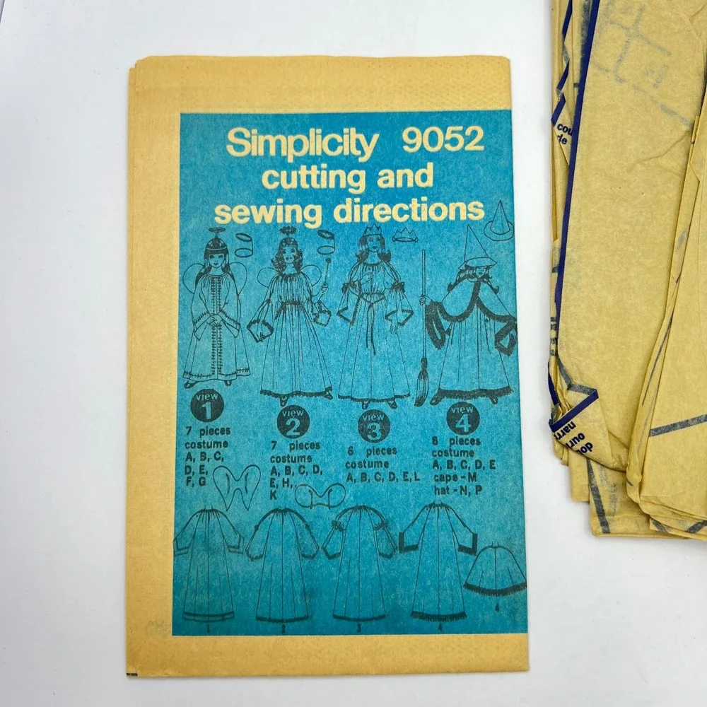 Simplicity 9052 Angel Princess‎ Witch Fairy Costume Pattern Child Size M 6-8 Vtg